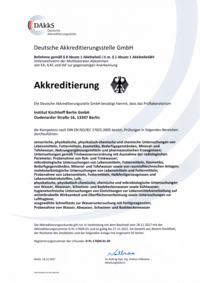 [Translate to Englisch:] Akkreditierungsurkunde des Prüflabors