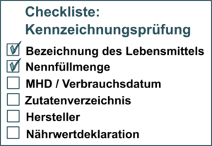 Checkliste Lebensmitteldaten